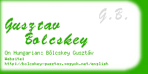 gusztav bolcskey business card