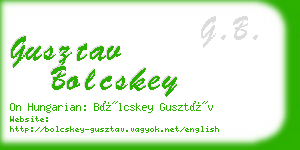 gusztav bolcskey business card